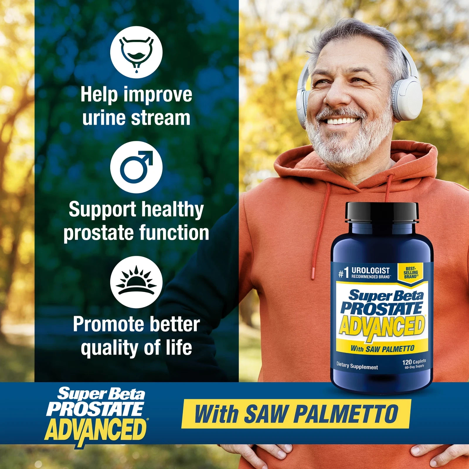 Super Beta Prostate Advanced with Saw Palmetto 120 Capsules 2 Pack Free Shipping