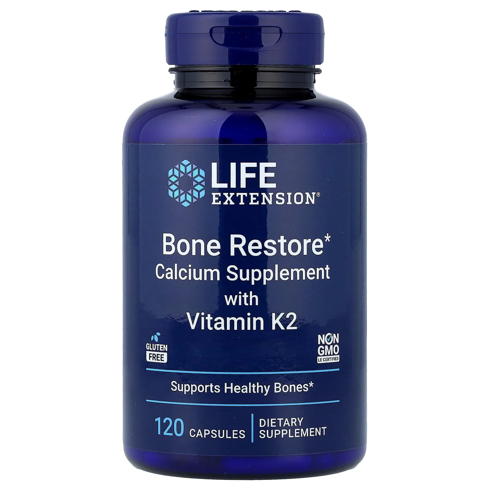 2 X Life Extension, Bone Restore, Calcium Supplement with Vitamin K2, 120 Capsu