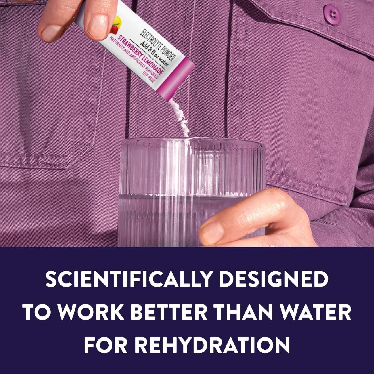 Dye-Free Electrolyte Powder Packets for Fast Hydration – Strawberry Lemonade,…