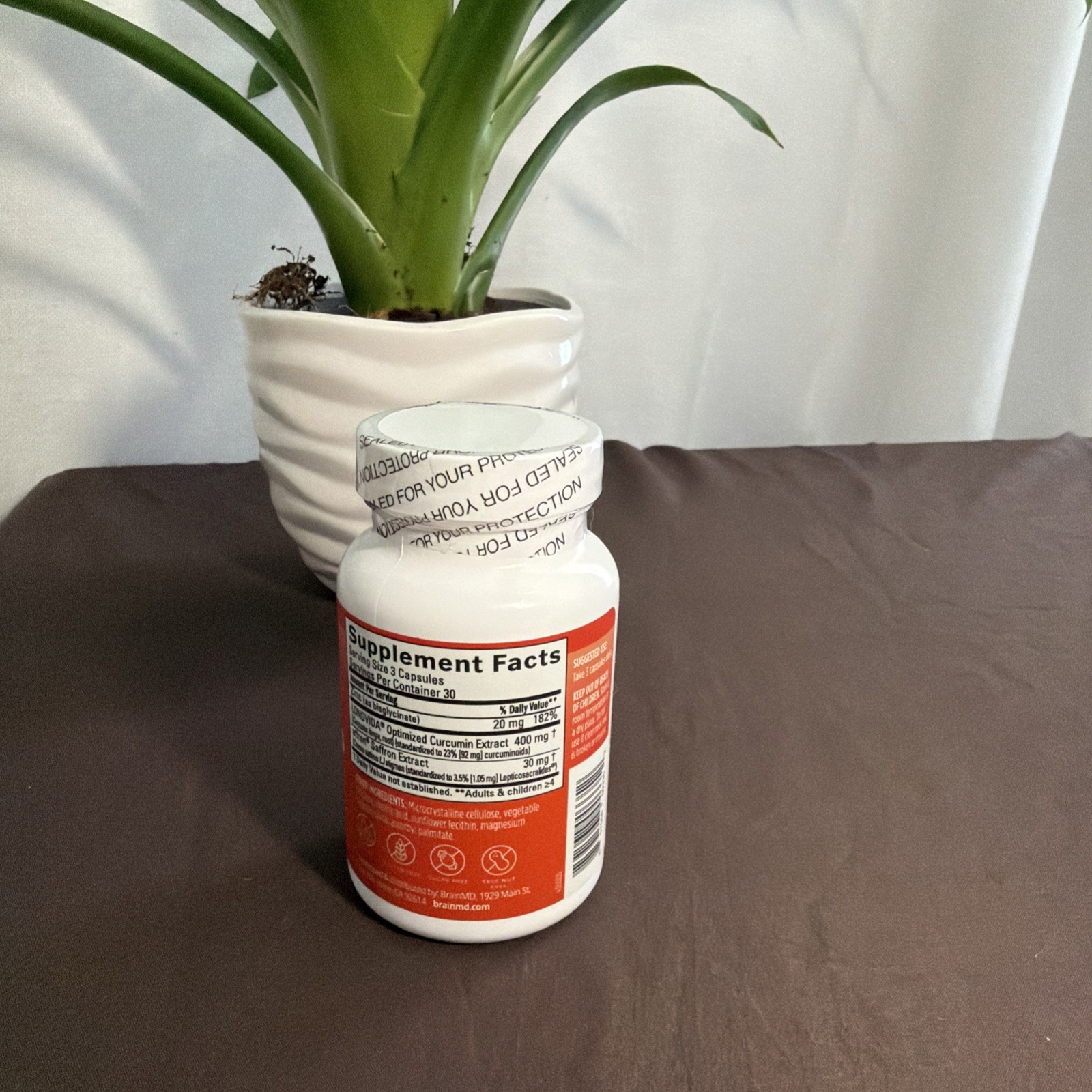 BrainMD Happy Saffron Plus 3-in-1 Vegan Capsules Supplement