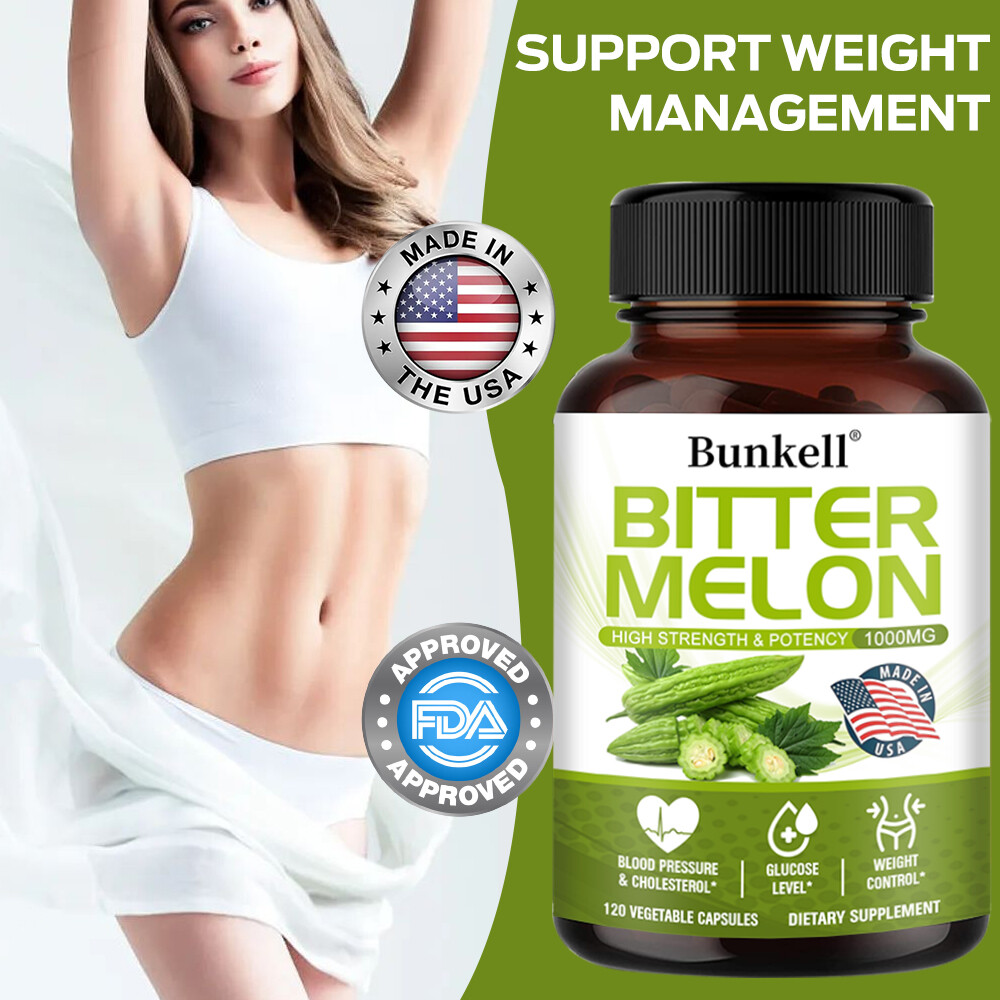 Bitter Melon Capsules 10:1 Extract,1000 mg Strength,Vegan Caps Weight Control