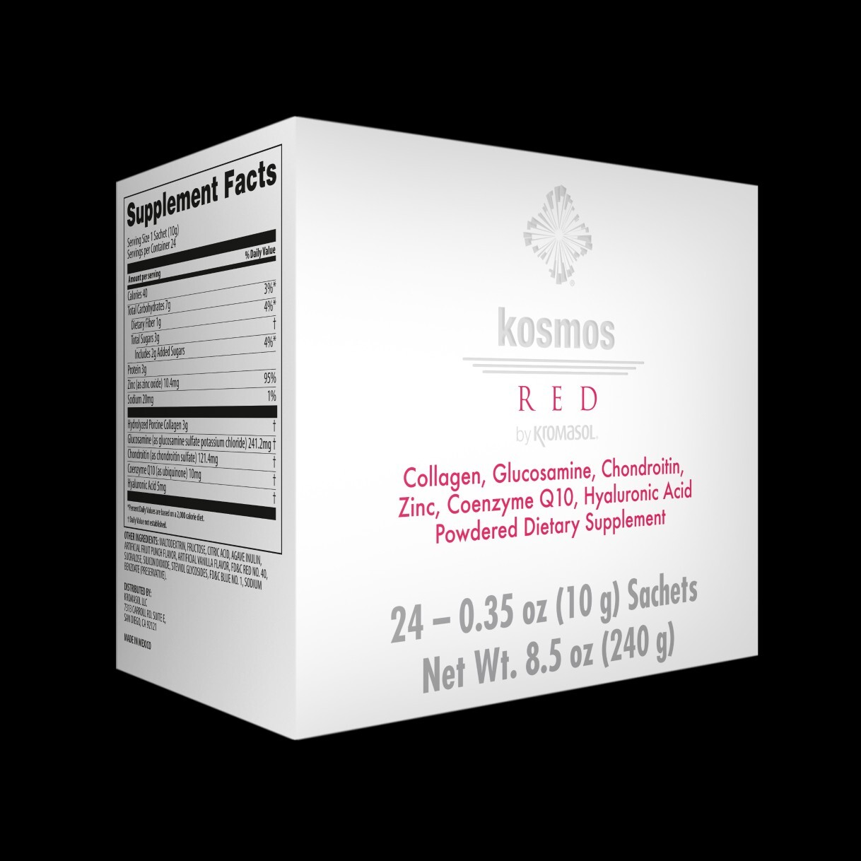 Kosmos RED By Kromasol Collagen supplement Coenzyme Q10 Hydrolysed collagen..