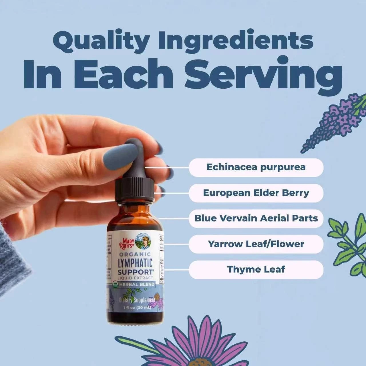 NEW LUXRY Mary Ruth’s Organic Lymphatic Support Liquid Extract,Alcohol Free,30mL
