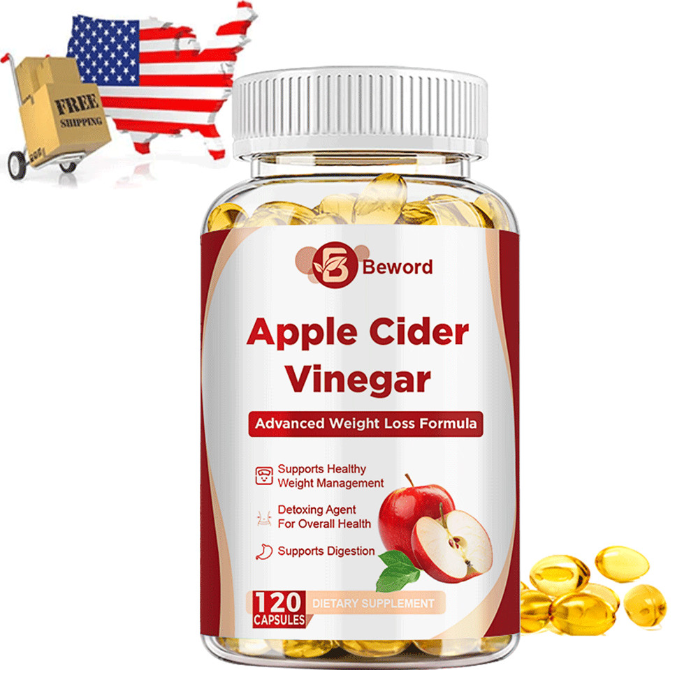 Apple Cider Vinegar Capsules 120ct 450mg Premium Weight Loss & Cleanse Detox