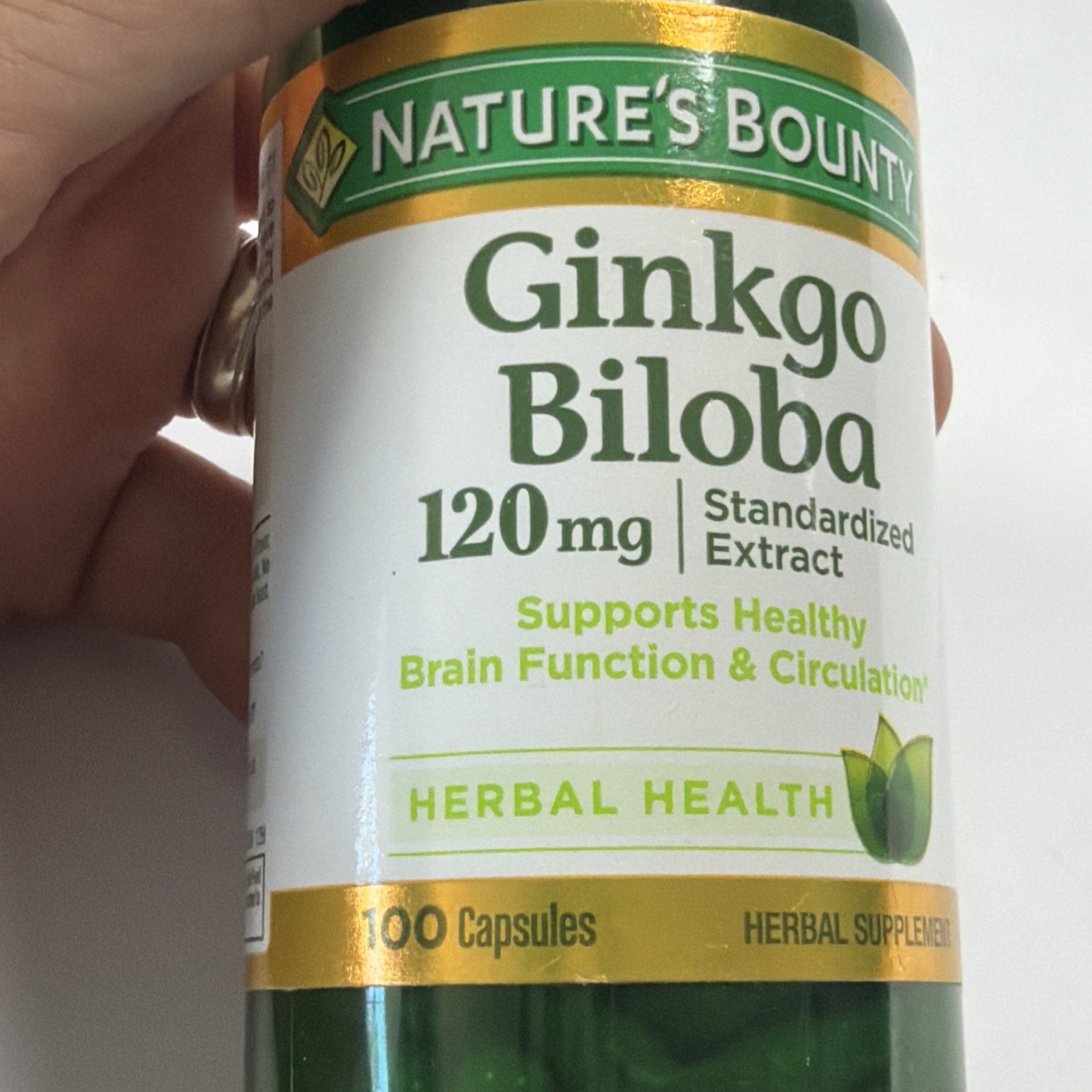 Ginkgo Biloba 120mg 100 Capsules Non-GMO Brain Function Memory Support 06/2029