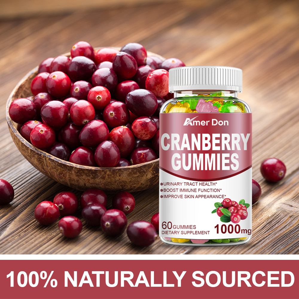 Cranberry Extract Gummies 1000mg Extra Strength Urinary Tract Support