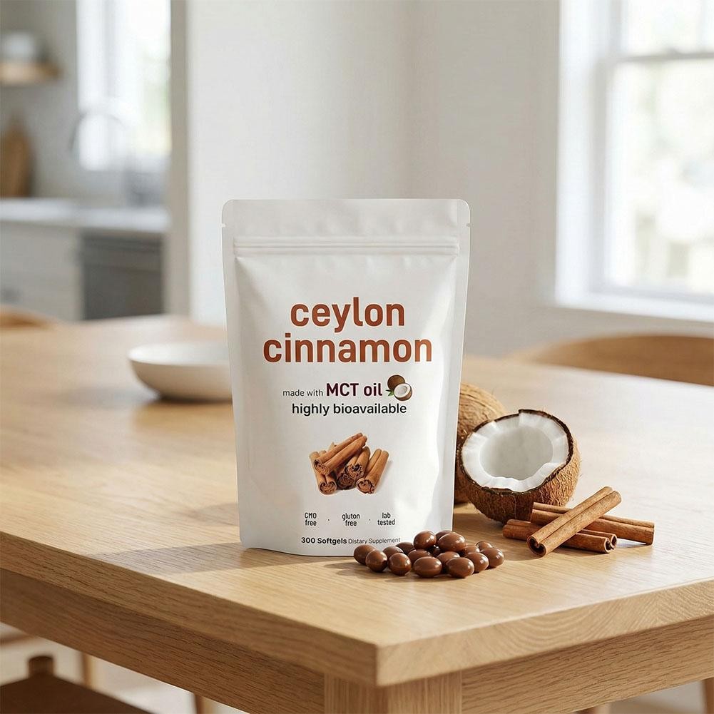 Ceylon Cinnamon 7200mg Equivalent Dietary Supplement 300 Softgels W/ MCT Oil New