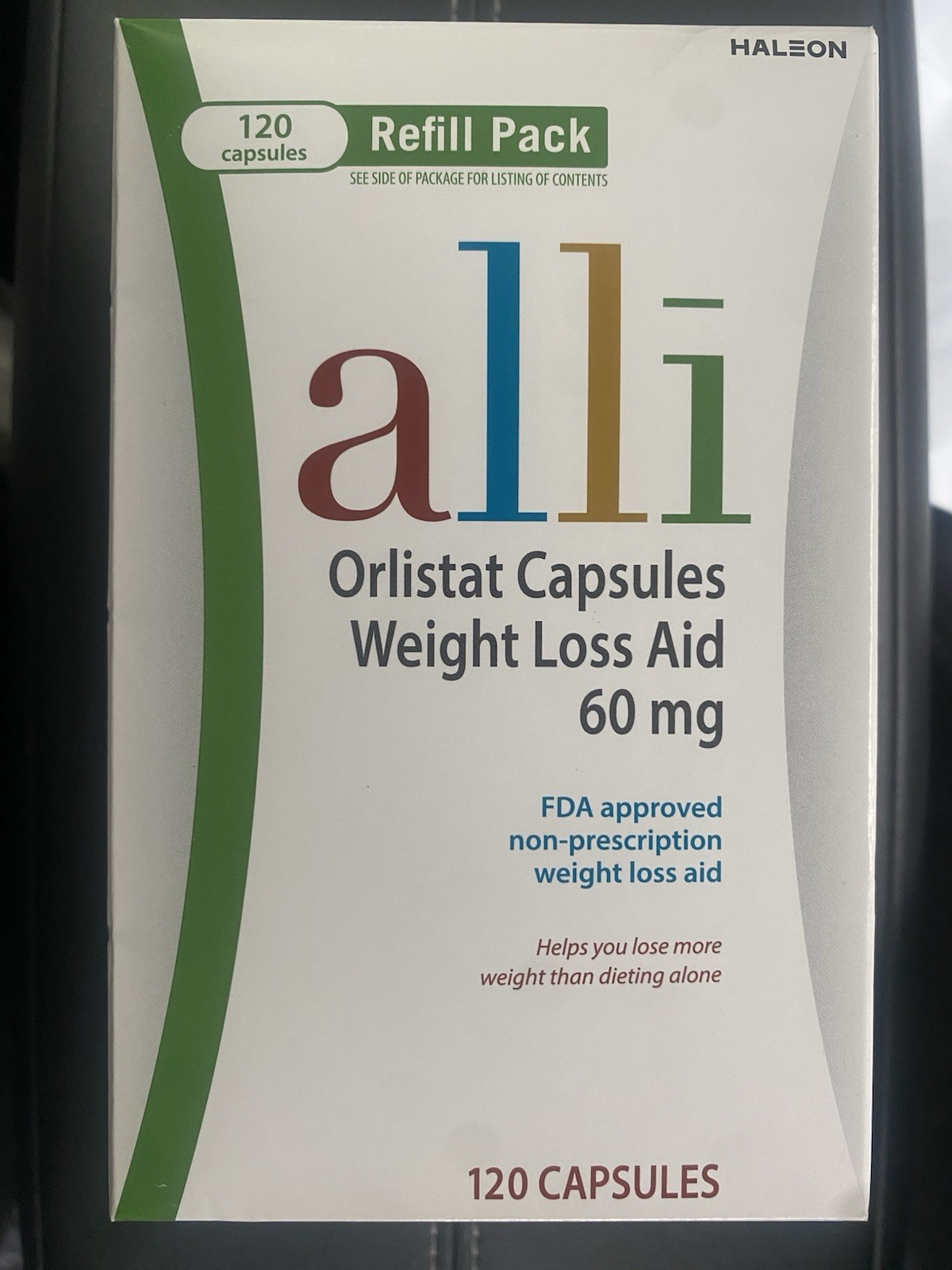 Orlistat 60 mg Weight Loss Aid 120 Capsules Refill Pack New in Box 04/2027