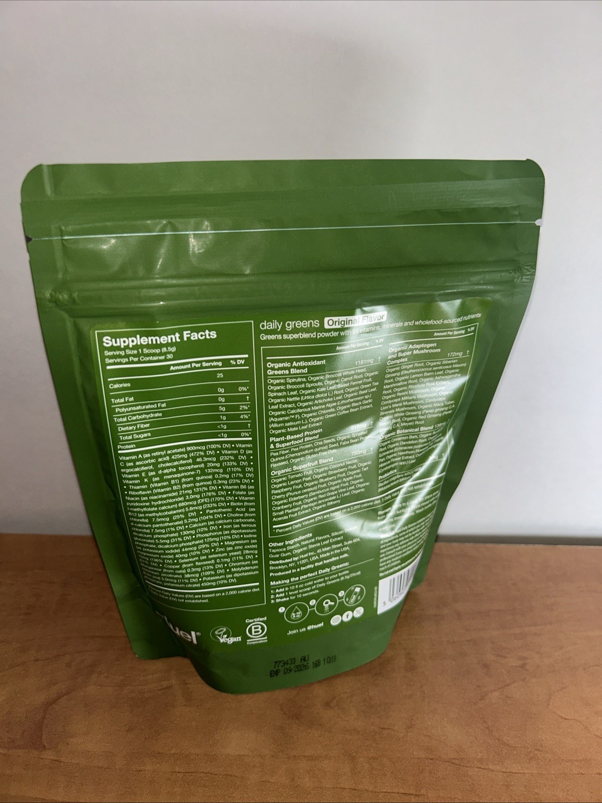 Huel Daily Greens Original Flavor 9oz 30 Servings Exp 12/26