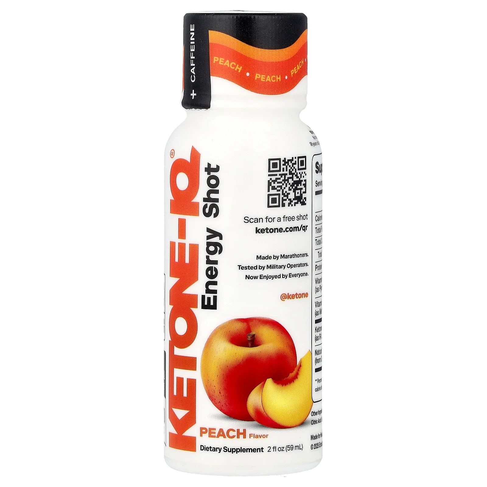 2 X Ketone-IQ, Energy Shot, Peach, 6 Bottles, 2 fl oz (59 ml) Each