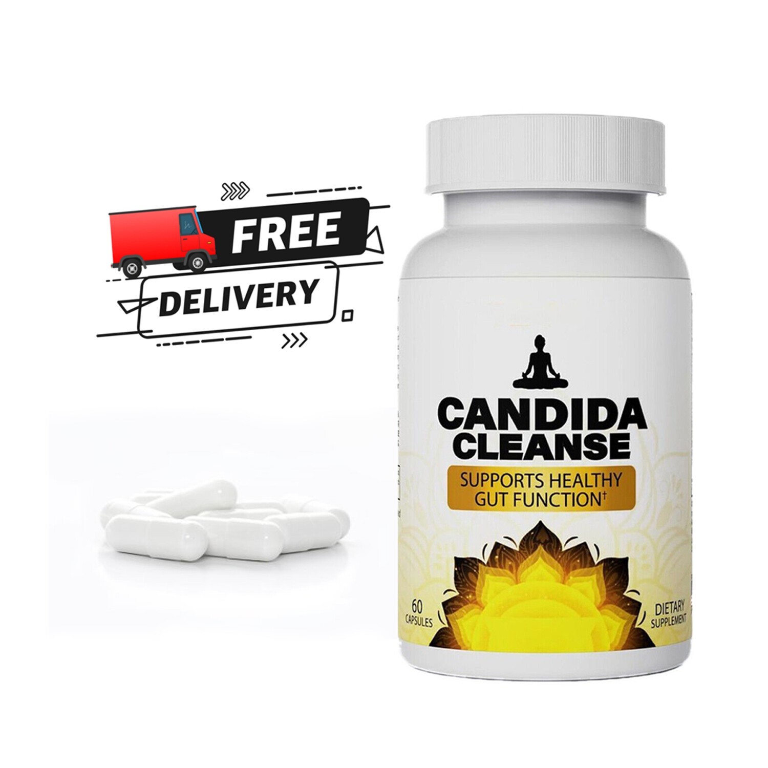 Candida Cleanser 60 Capsules – Natural Herbs – Gut Health – Detox & Vitality+