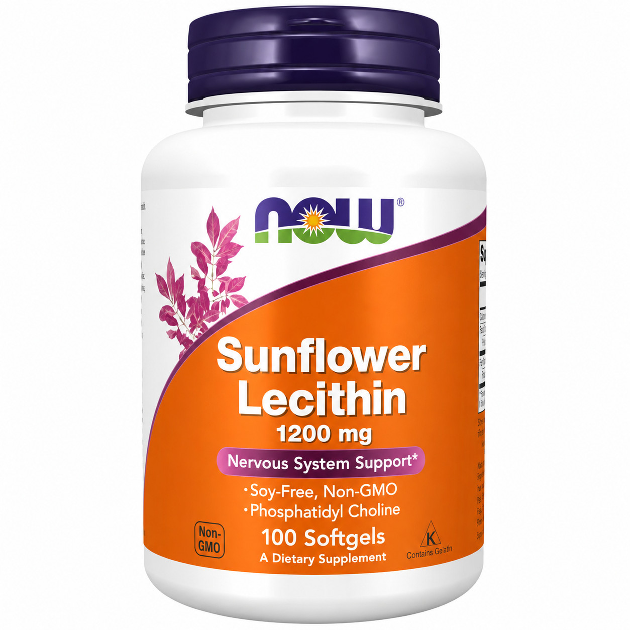 Supplements, Sunflower Lecithin 1200 Mg with Phosphatidyl Choline, 100 Softgels