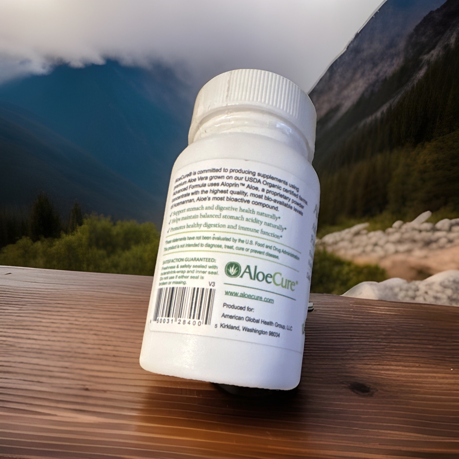 AloeCure Advanced Formula Aloe Vera Extract 300mg Organic 30 Capsules Digestive