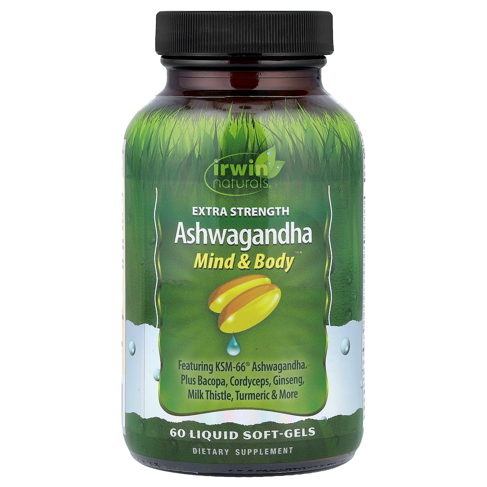2 X Irwin Naturals, Ashwagandha, 60 Liquid Soft-Gels