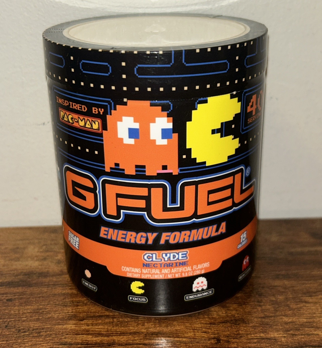 G FUEL PAC-MAN Clyde Nectarine Energy Powder – 40 Servings – EXP 10/2028