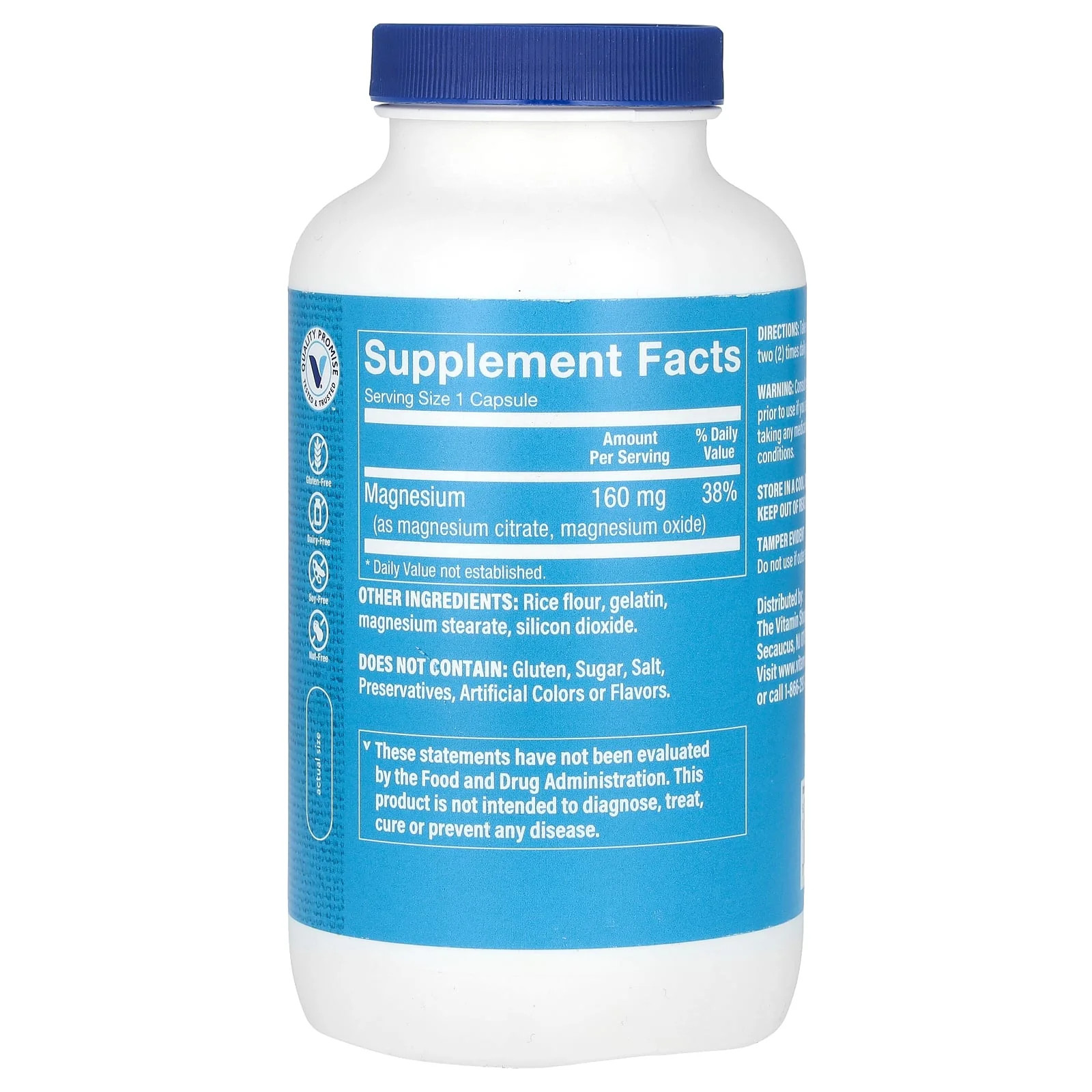 2 X The Vitamin Shoppe, Magnesium Citrate Complex, 160 mg, 300 Capsules