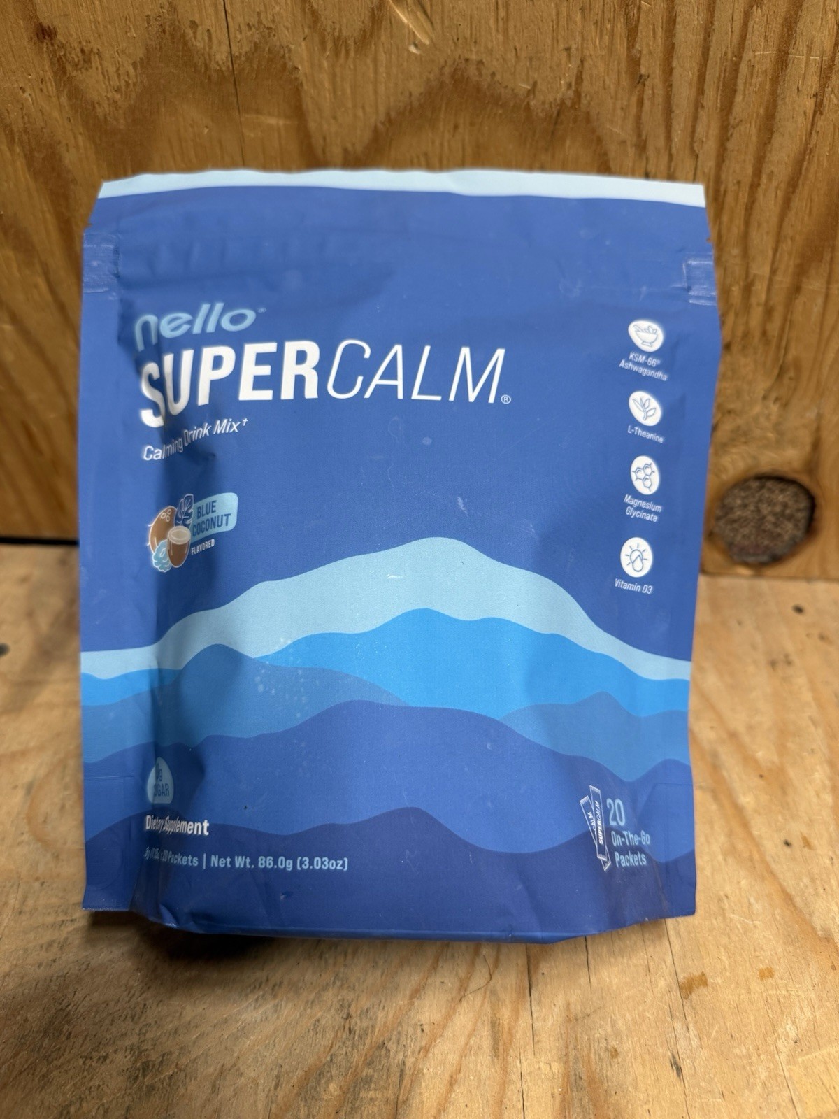 Nello Supercalm Calming Drink Mix Supplement – Blue Coconut – 20ct EXP:03/2027