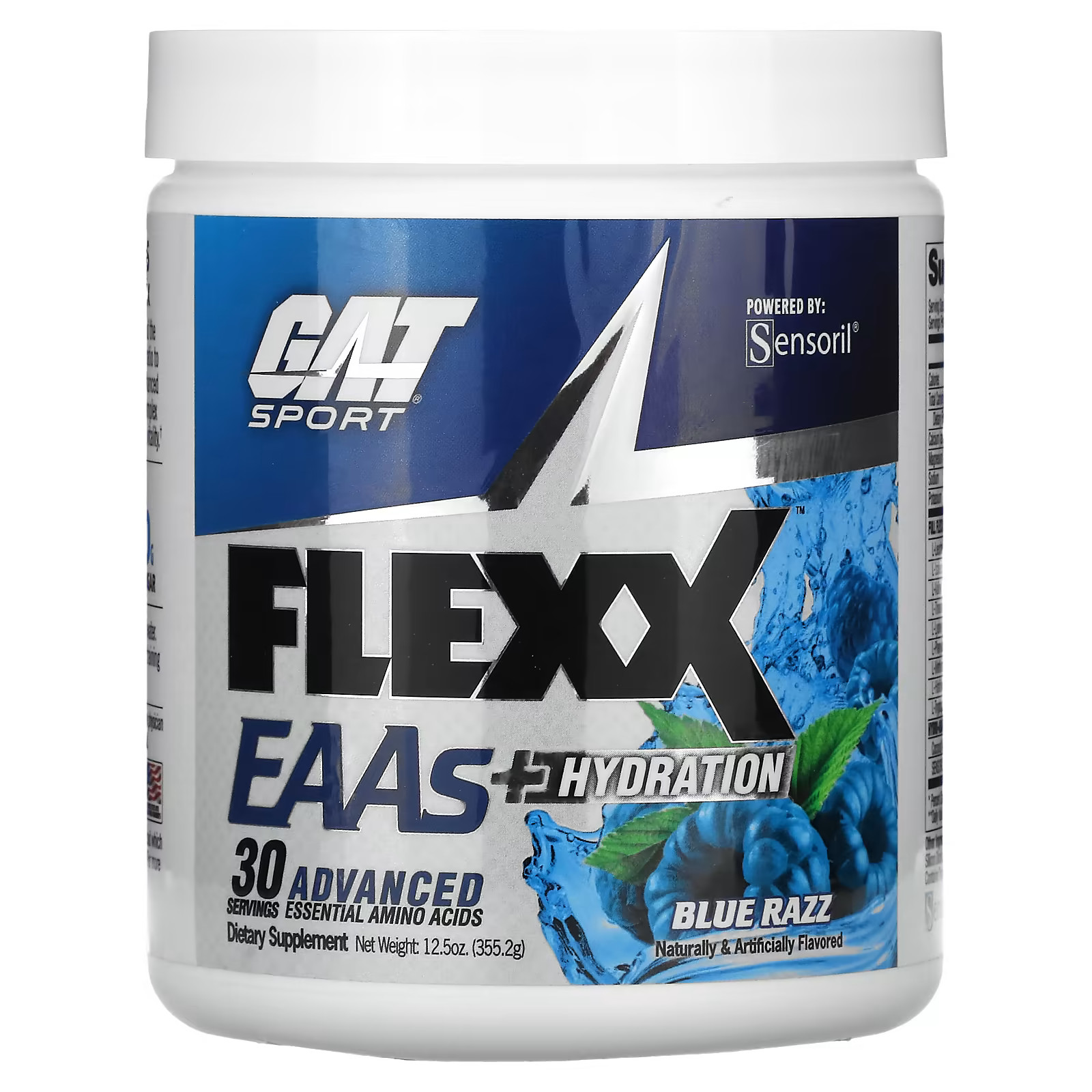 2 X GAT, Flexx EAAs + Hydration, Blue Razz, 12.69 oz (360 g)