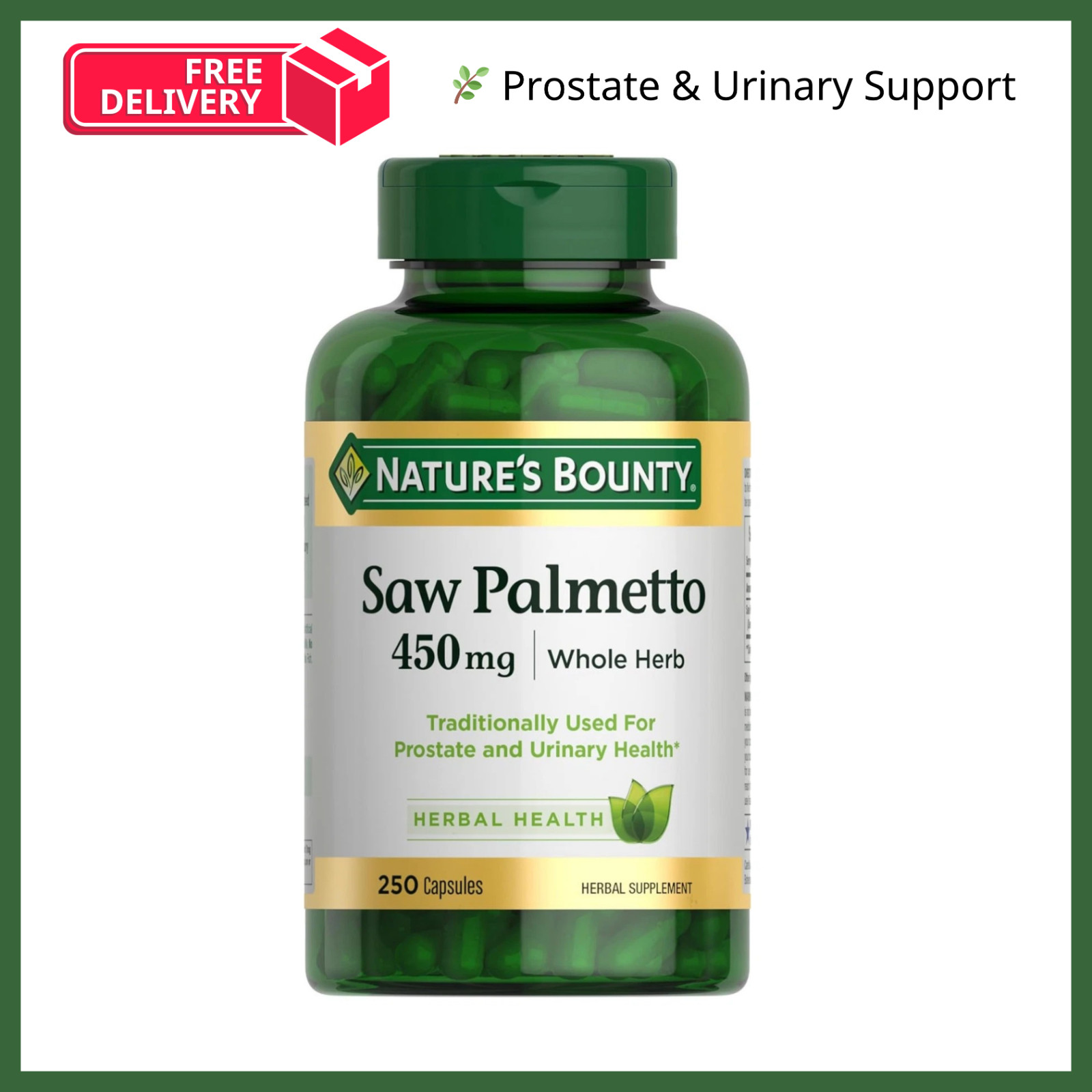 Nature’s Bounty Saw Palmetto 250 Count Herbal Supplement For Men’s Health
