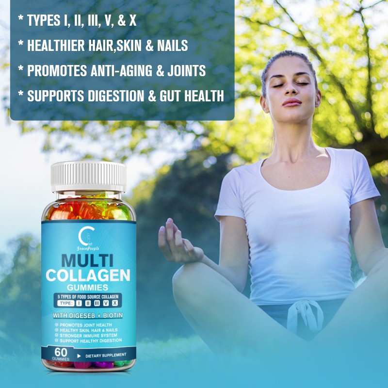 Multi Collagen Type I, II, III, V, X with Hyaluronic Acid Vitamin C Joint Health