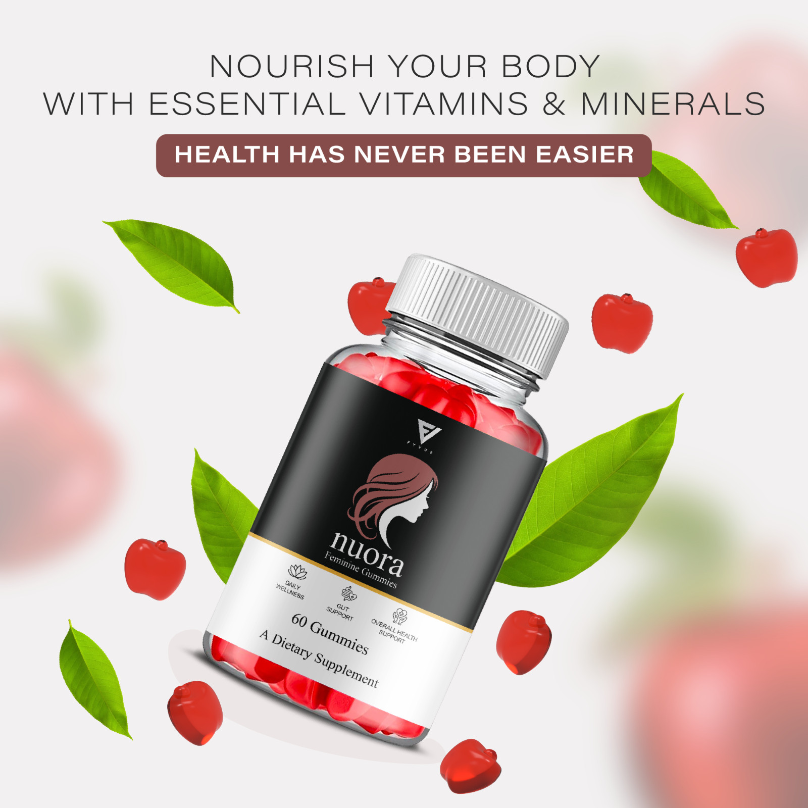 Nuora Feminine Gummies, Nuora Feminine Health Support (60 Gummies)