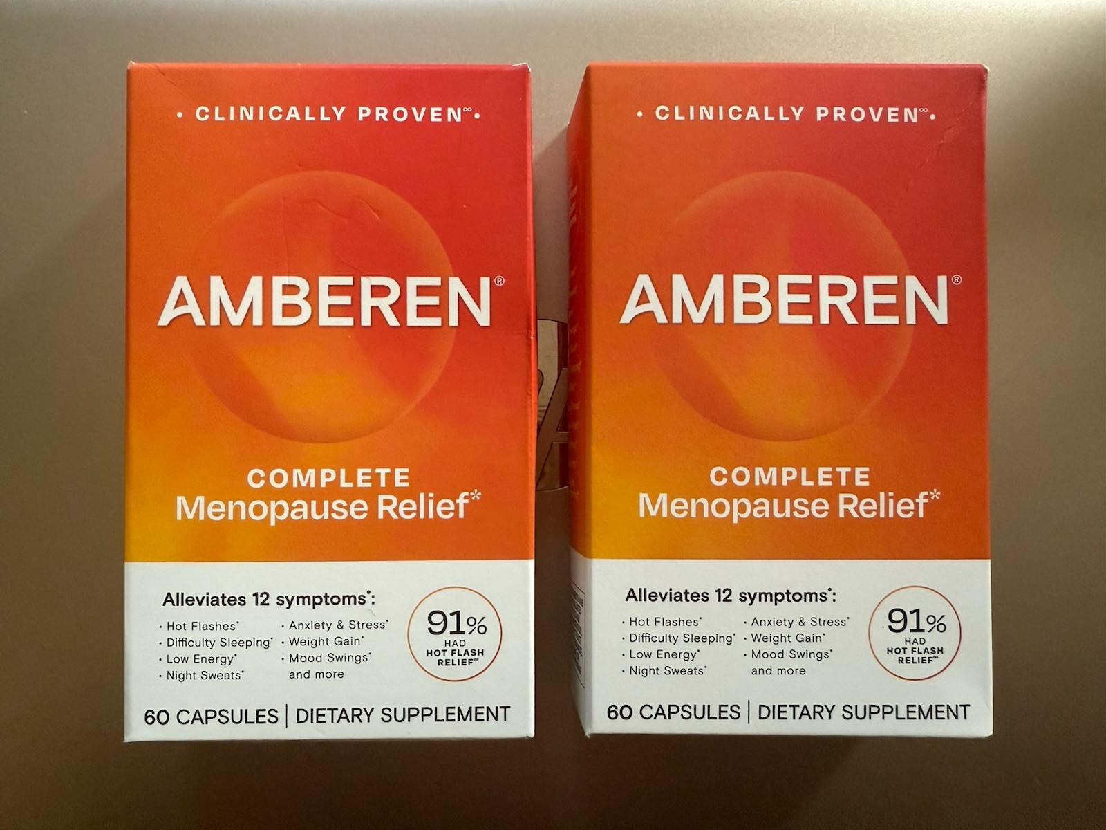 Amberen Complete Menopause Relief – 2 pack 60 caps x 2 = 120 capsules Exp 09/27
