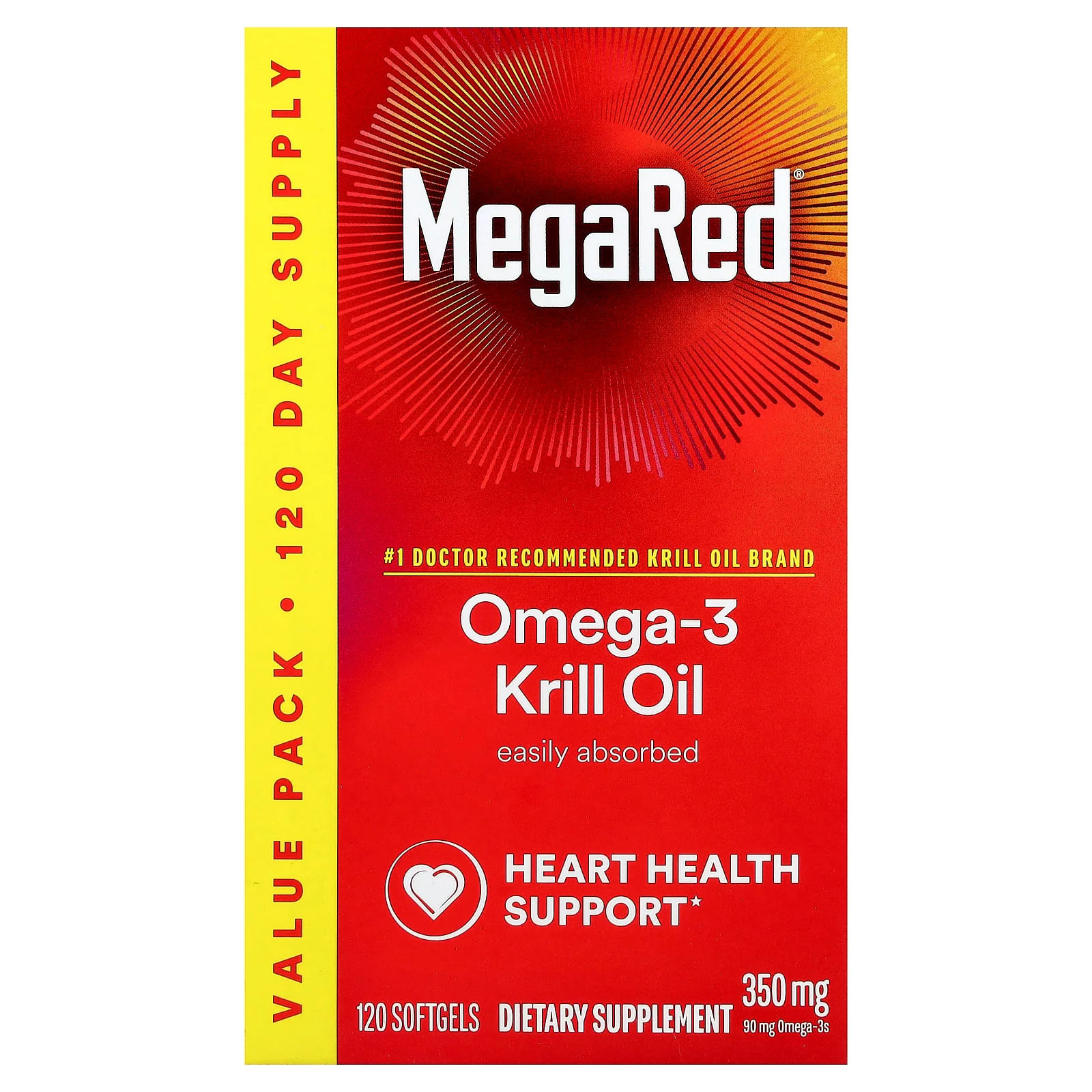 2 X Schiff, MegaRed�, Omega-3 Krill Oil, Vanilla, 350 mg, 120 Softgels