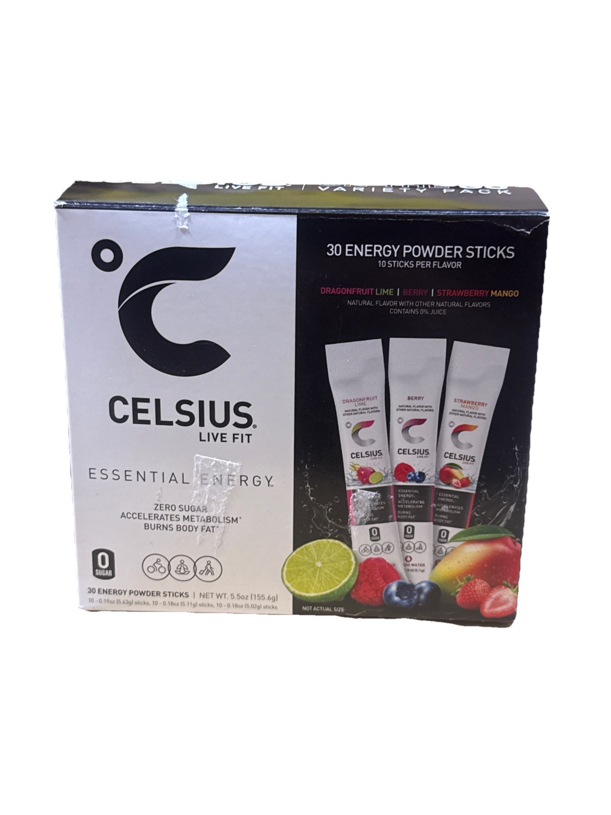 30 CELSIUS LIVE FIT ESSENTIAL ENERGY POWDER STICKS ASSORTED, FLAVORS, ZERO SUGAR