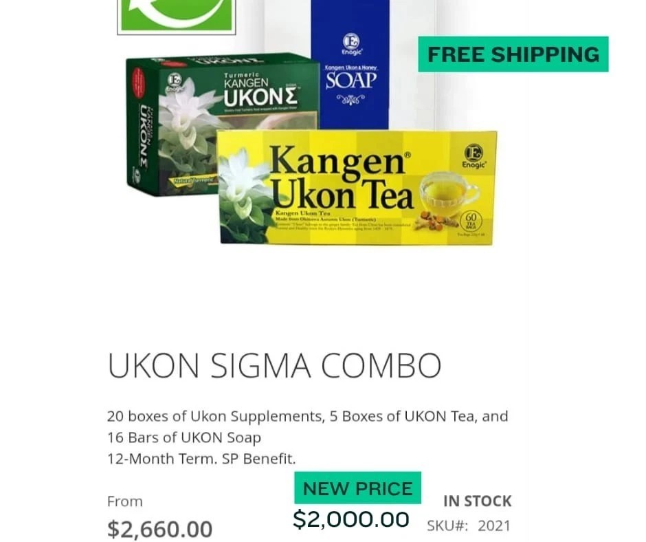 New Enagic Kangen Ukon Sigma Combo 20x Ukon Sup 5x Ukon Tea 16x Ukon Soap 41 pcs