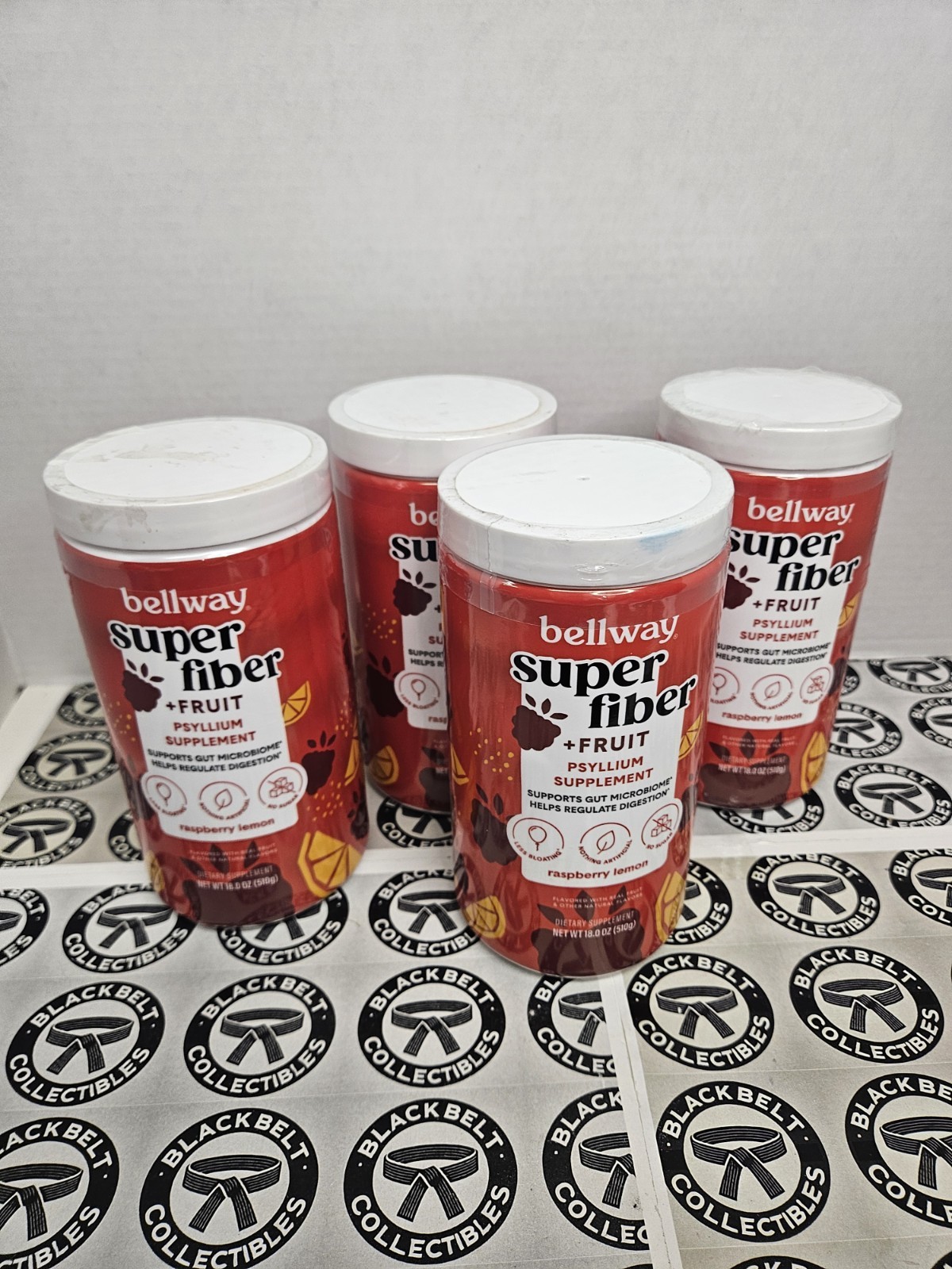 Lot Of 4 Bellway Super Fiber + Fruit Psyllium Raspberry Lemon 18oz Exp 9/2026