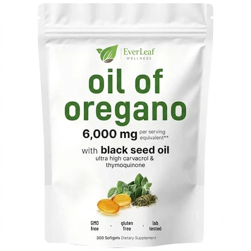 Oil of Oregano 6000mg with Black Seed Oil Softgels 300 Count Dietary Supplement