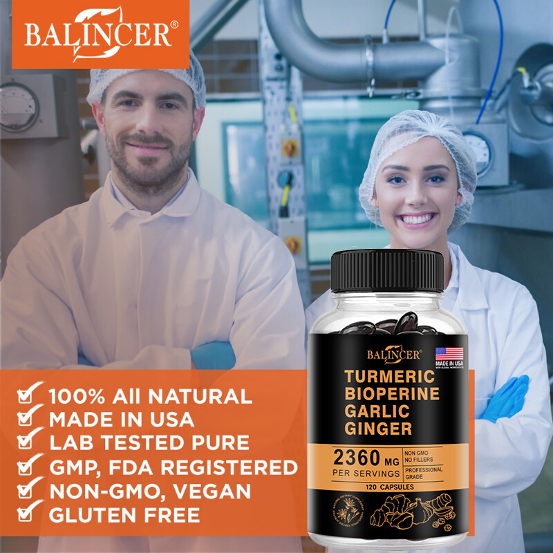 Turmeric Curcumin Highest Potency 95% 2360mg with BioPerine Garlic Ginger