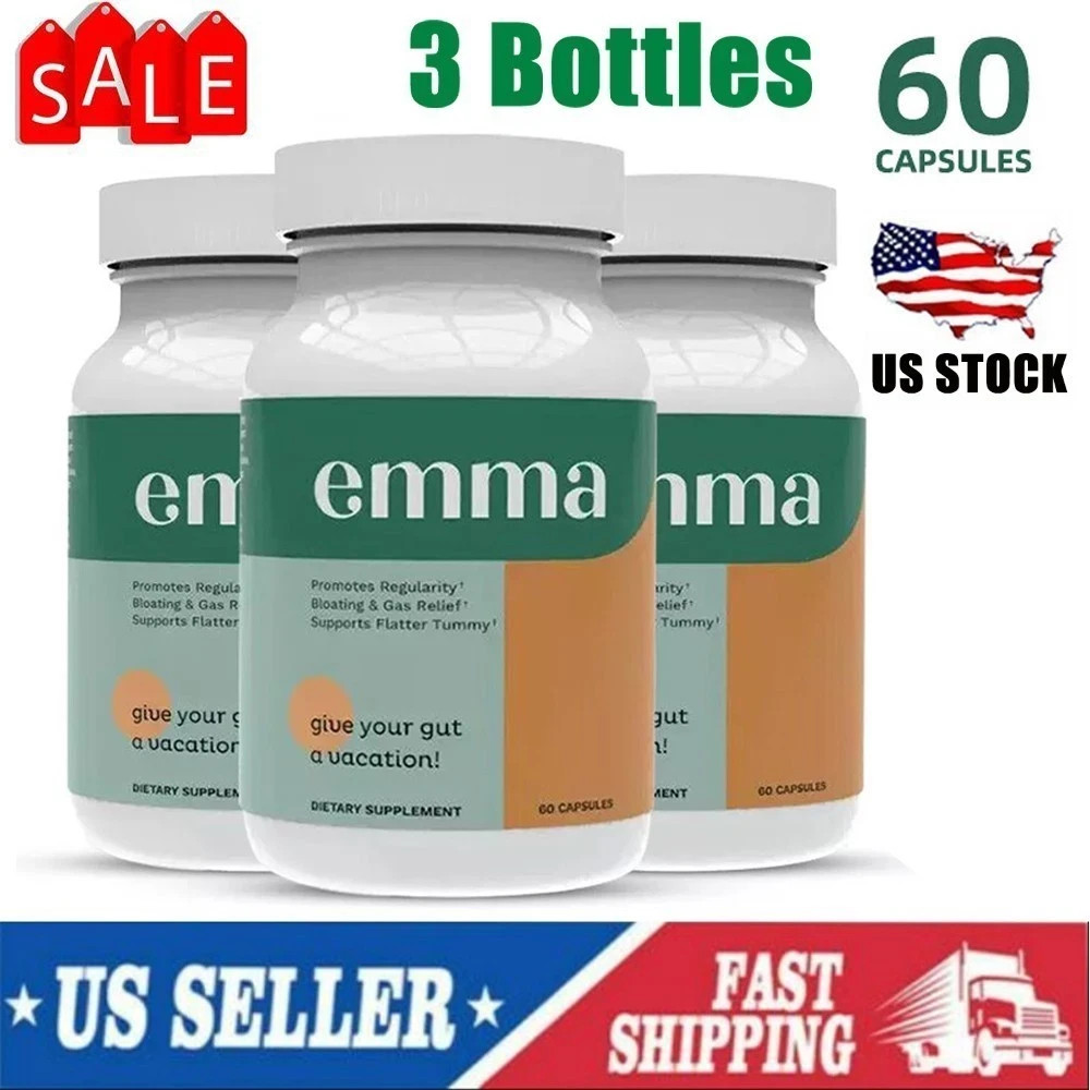 3 Pack Emma Relief Supplement Keto for Gut Bloating – 60 Capsules