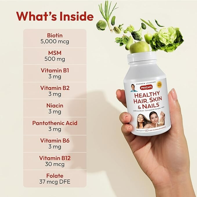 ANDREW LESSMAN Healthy Hair, Skin & Nails 120 Capsules 120 Count (Pack of 1)