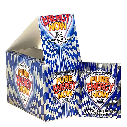Pure Energy Now Herbal Booster Supplements FULL BOX (24 Packs / 72 Pills Total)