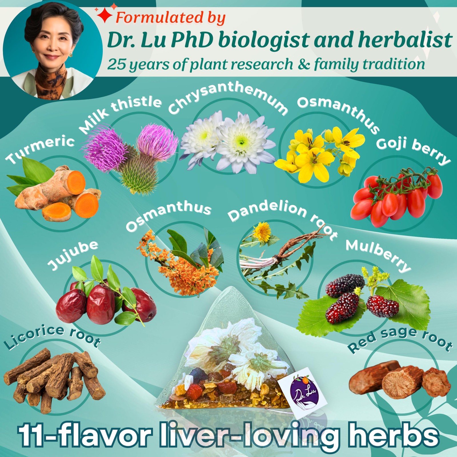Dr. Lu’s Happy Liver Tea | 100% Natural Cleanse 15 Count (Pack of 1)