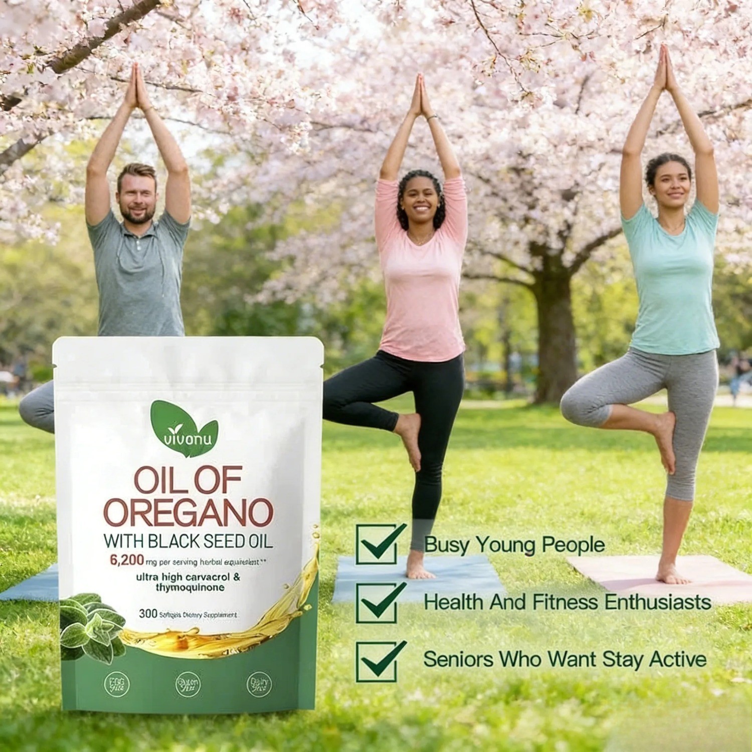 6200mg Powerful Synergy:Oregano Oil with Black Seed Oil.Immune Boosting Capsules