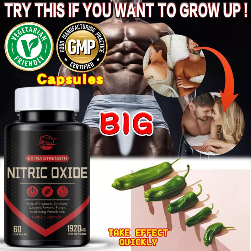 60 Nitric Oxide Booster Supplement w/ L-Arginine Premium Workout Muscle Capsule