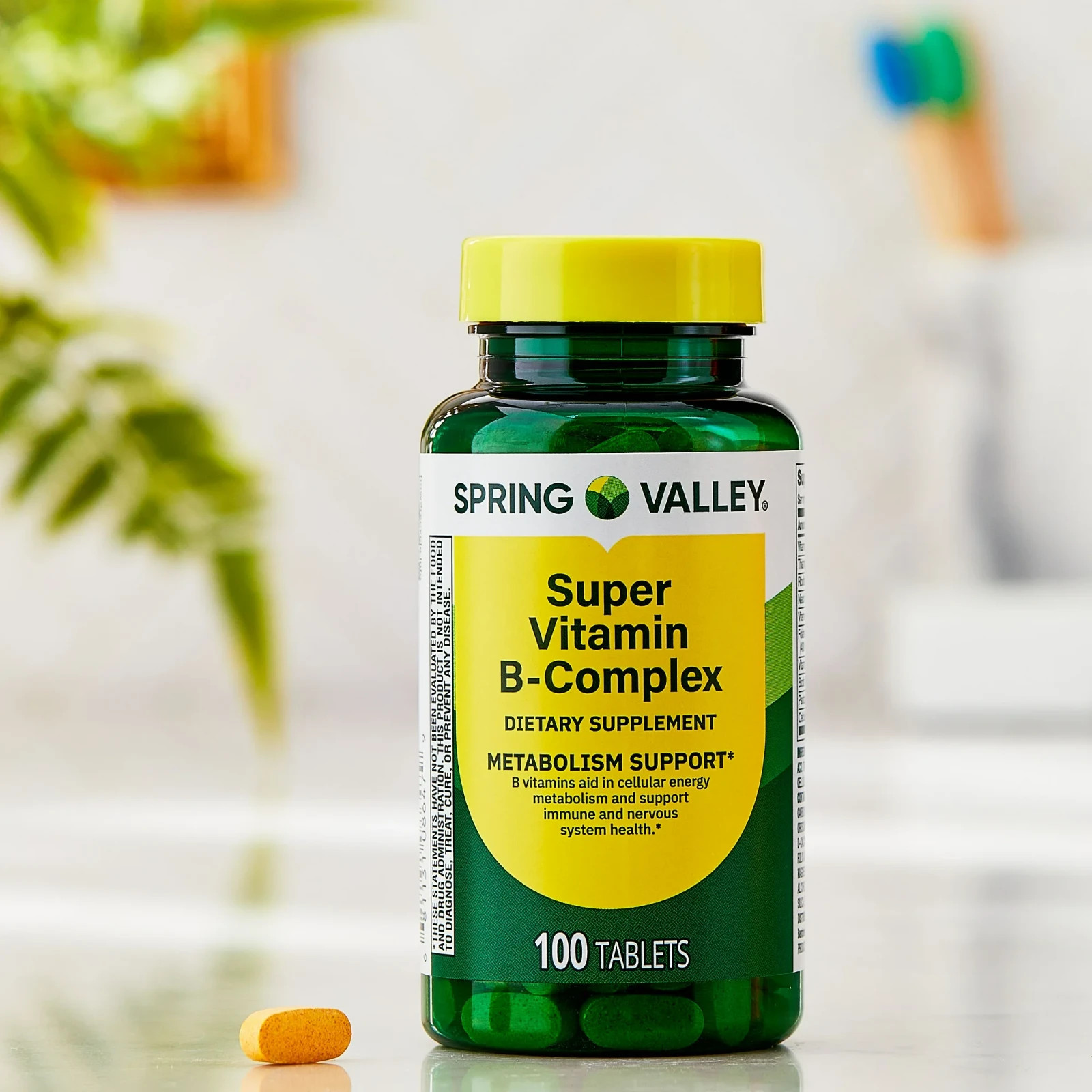 Spring Valley Super Vitamin B-Complex Tablets, 100 Ct Each (2 Pack)