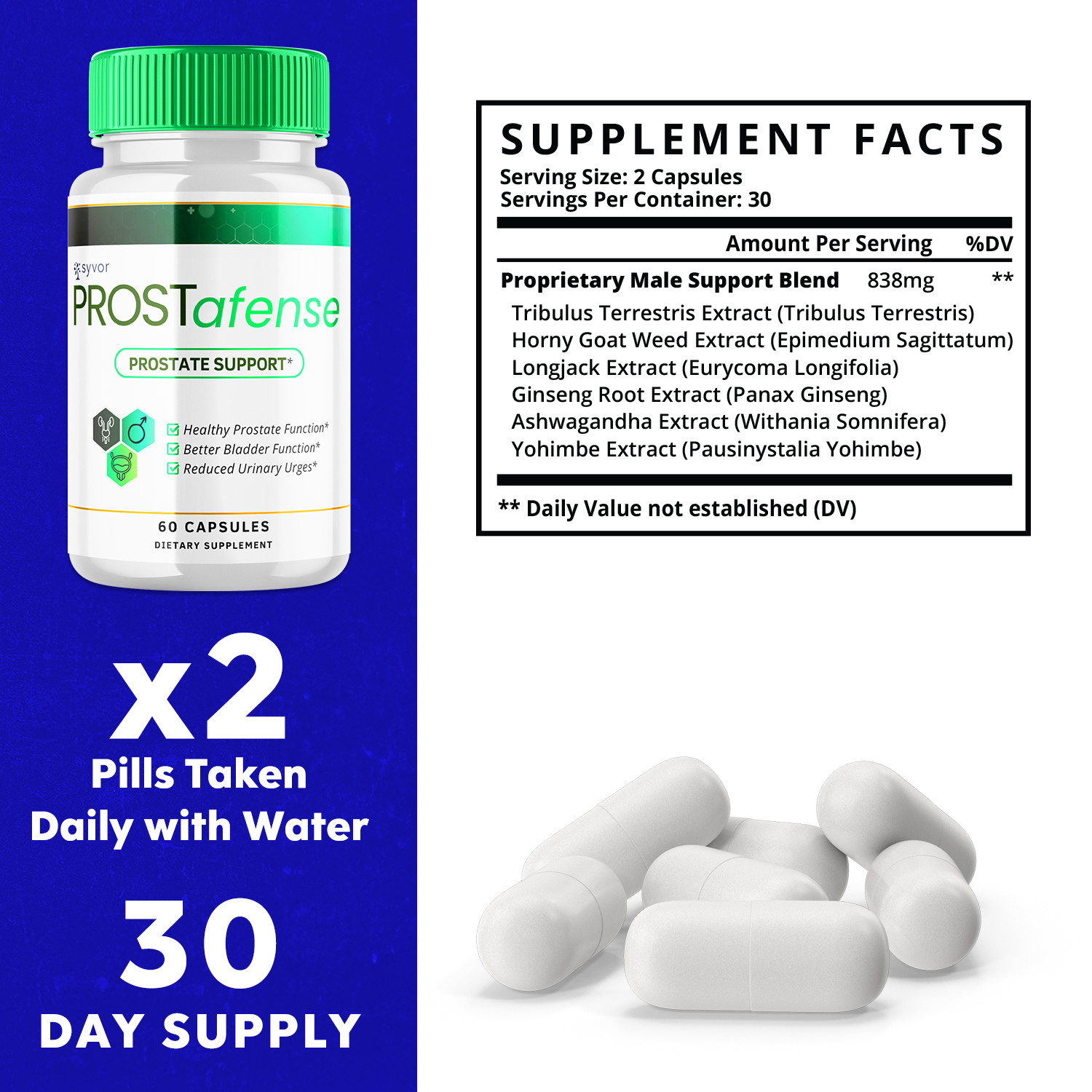 Prostafense Advanced Prostate Support Natural Bladder Health Formula 60 Capsule