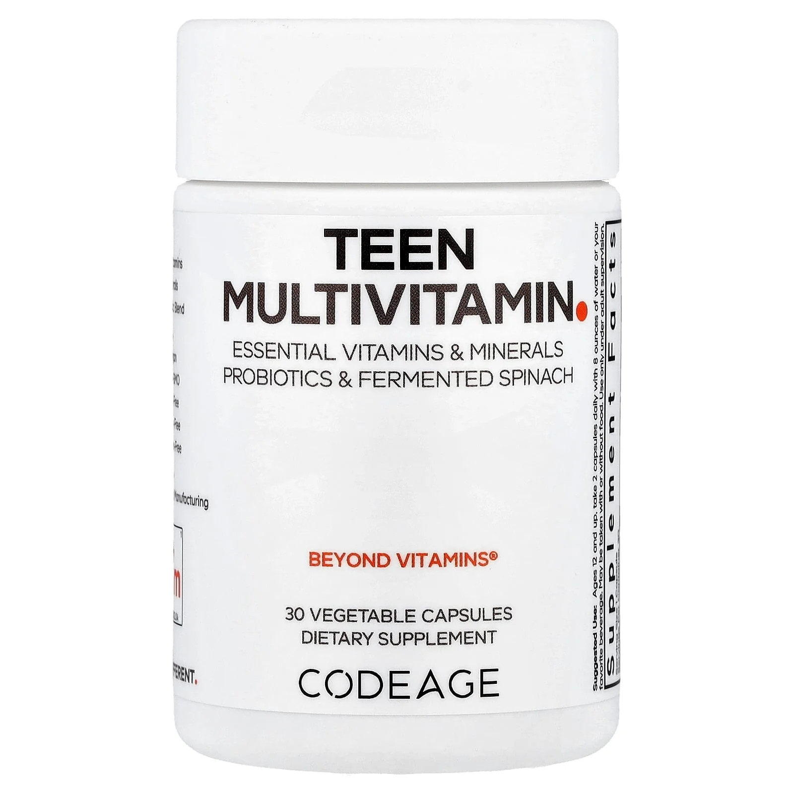 2 X Codeage, Teen Multivitamin, 30 Vegetable Capsules