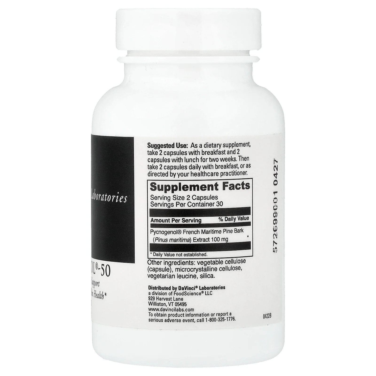 2 X DaVinci Laboratories, Pycnogenol�-50, 50 mg, 60 Capsules