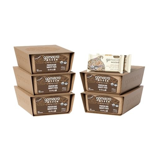 MacroBar Organic Vegan Protein Bars – Protein Variety Pack (2.3-2.4 Ounce Bar…