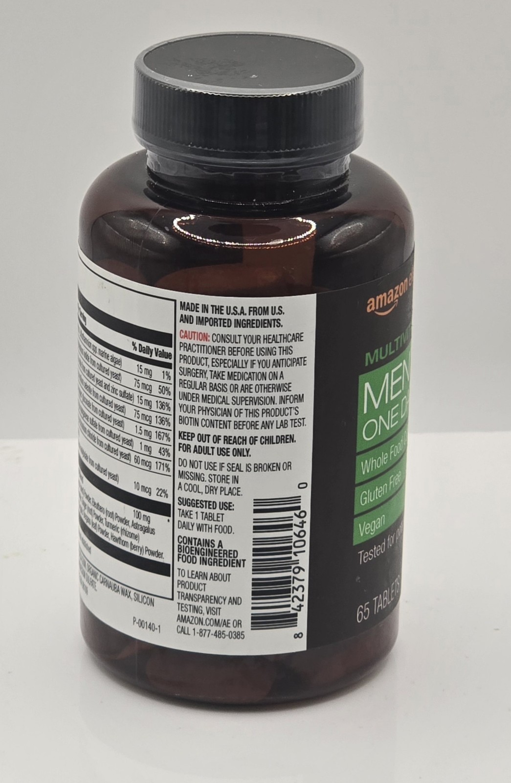 Amazon Elements Men’s 40+ One Daily Multivitamin, Vegan, 65 Count (Pack of 1)