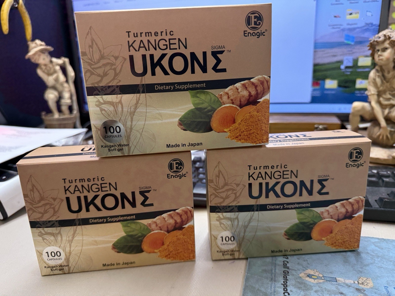 3 Authentic Kangen Ukon Turmeric by ENAGIC 100% Organic Capsules (Exp 09/2028)