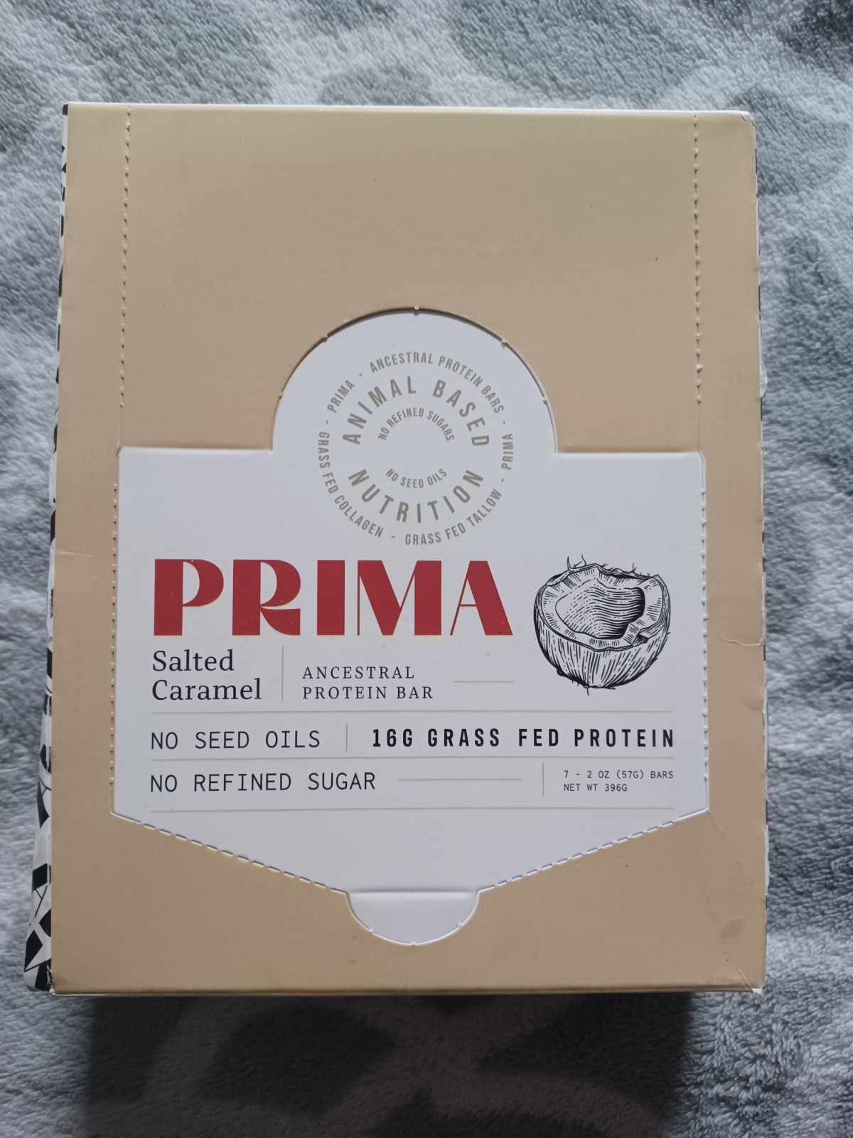 Prima Salted Caramel Ancestral Protein Bar 16g Grass Fed Protein 7-2oz. 02/2027