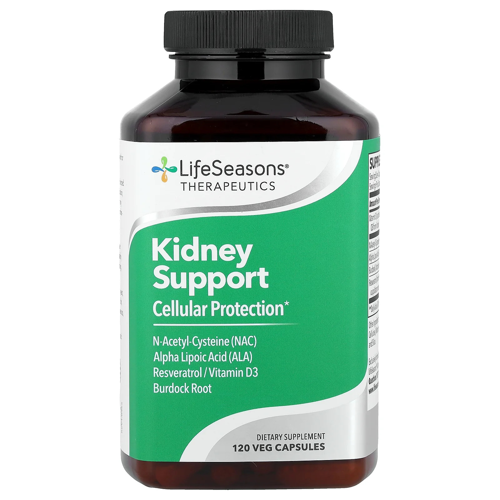 2 X LifeSeasons, Therapeutics, Kidney Support, Cellular Protection , 120 Veg Ca