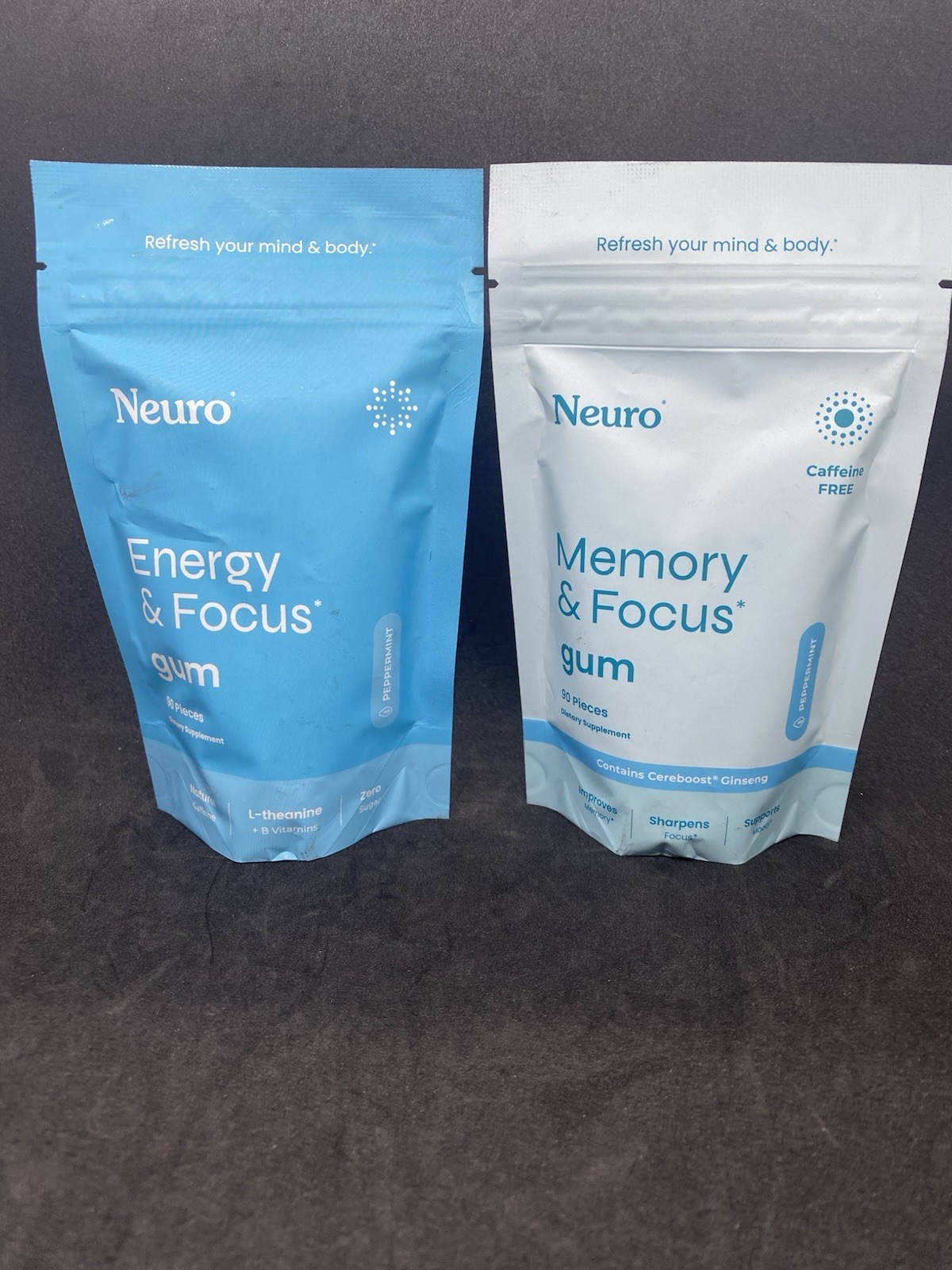 Neuro Energy & Focus Gum + Memory & Focus Gum Peppermint 90 Ct Exp 2027