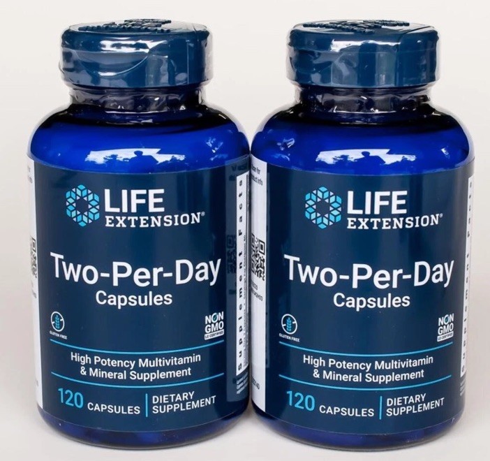 Life Extension Two Per Day Multivitamin 2X120Caps Over 25 Vitamins Minerals