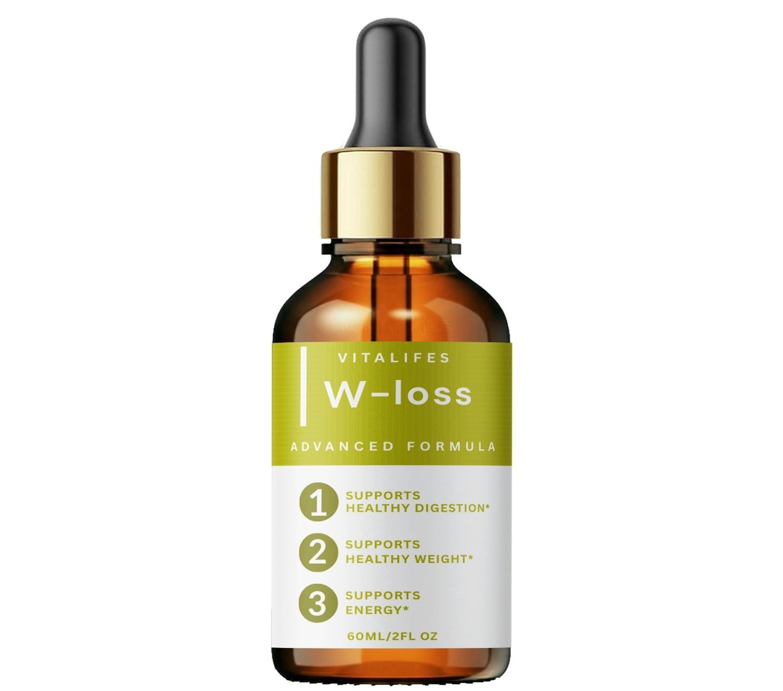 W-Loss Drops for Weight Loss, Burning Excess Fat & Boosting Energy (2 fl oz)